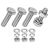 M METERXITY 4セット 六角ボルト M6 ボルト M6×20mm ナット ロックワッシャー 平座金 ステンレス 六角頭ネジ 全ねじ 耐久性 防錆 産業 部品 機械 シルバー