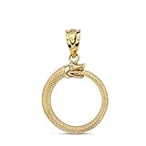 ソリッド 14K イエローゴールド エターナルサイクル ウロボロス 蛇 ペンダント