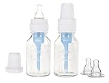Dr. Brown's 4 Ounce Glass Bottle with Replacement Level 1 Nipples by Dr. Brown's