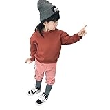 ベビー服 子供服 Pojour 冬秋 防寒 女の子長袖 無地Tシャツ トレーナー 丸い襟Ｔシャツ 普段着 可愛キッズ服 新生児 赤ちゃん オシャレ 綿 旅行 記念日 プレゼント