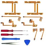 Lofthestar ジョイコン 修理 【10 in 1+道具5点セット】switch コントローラー 修理 左/右SL SR ボタンキーフレックスケーブル L ZL/ZR キーフレックスケーブル 交換用部品 ニンテンドースイッチNS Joy-CON スイッチ コントローラー 修理キット 修理ツール付属