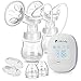 Little Lucky Portable Double Electric Breast Pumps Electronic Automatic Hands-Free Breast Pumps Breast Milk Pump USB Rechargeable Battery Operated Breast Pump Milk Extractor
