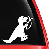 T-Rex Eating Christian Fish Parody Symbol Decal Vinyl Car Laptop Sticker - EvolveFISH - White 5 x 5.