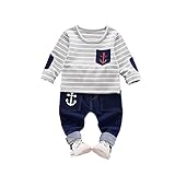 子供上下セット服 男の子 女の子 服 長袖 秋 Pojour Tシャツ＆ロングパンツ 可愛いストライプ ベビールームウェア 子供 丸首 普段着 カジュアル スポーツ 旅行 記念日 プレゼント グレー