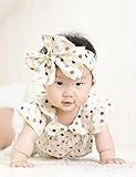 SMベビー服　ロンパース　女の子カバーオールとヘアーバント二点セット　新生児　半袖ドット柄夏服薄手フォーマルカジュアル　 結婚式　七五三　新生児 幼児　出産祝い　撮影　記念日 (60ＣＭ（66）, ド