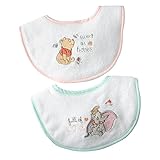 Disney Classic Winnie the Pooh and Dumbo embroideried newborn bib set 2 Count by Disney