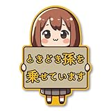 孫マグネットステッカー ときどき孫を乗せています 車ステッカー 安全運転 プレゼント 女の子 マグネット