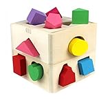 McHo 興味図形認知の形合わせ　木製パズルボックス　木製玩具　手先器用の立体パズル　型はめの遊び　木のおもちゃ　知育玩具　13ピース込み