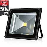 Ledmo ?LEDフラッドライト、防水規格ip65屋外、デイライトホワイト、6000 K、4000lm、投光照明 50W EZ855