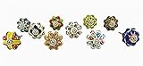 10 Pieces Dotted Mix Color Multi Decorative Designed Ceramic Cupboard Cabinet Door Knobs Drawer Pull