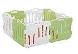グッドベビールーム、セルフプレイ家、赤ちゃんフェンス、安全ガード、ベビー接続して拡張も可能、8P（並行輸入品） (green&white)