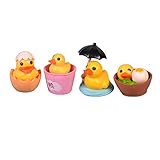 Flameer 4つ入り　マイクロ風景　ミニ　樹脂　盆栽　DIY　ガーデン　造園　装飾　写真　小道具　バケツ　ダックリング　鴨　カモ　