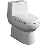 フレスカftl2351 Antila 0.8 / 1.6 GPF一体型細長いトイレwithソフト閉じるS、 L 26 1/4" x W 15 1/4" x H 26 5/8" ホワイト FTL2351