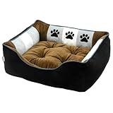 STYRIA 犬 猫 ベッド ふかふか 3paw ペットベッド クッション かわいい 通年 オールシーズン 洗える おしゃれ ペット 小型犬 中型犬 大型犬 リバーシブル (ブラウン, L)