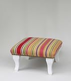 フットスツール　ストライプ　イエロー　木製　オットマン フットレスト　足置き台