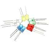 Myoffice LEDダイオード 100Pcs 5mm 赤緑白青LEDライト発光ダイオード DC 3V-3.4V