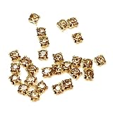 ストアーズクラブ A級ラインストーン3mm(ライトトパーズ)(50個)ゴールド台座付ビジュー ハンドメイド 手芸材料