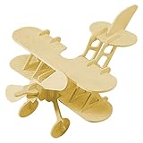 uxcell 木製工芸品キット パズル　子供　ギフト　飛行機モデル　3D　ベージュ