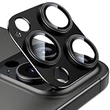 Esanik 2枚セット iPhone 16 Pro/16 Pro max/15 Pro/15 Pro max/14 Pro/14 Pro max用 カメラフィルム アルミ合金製 カメラ保護 レンズカバー レンズ保護 強化ガラス 耐衝撃 擦り傷防止 3レンズ保護 露出オーバー防止 レンズ保護フィルム アイフォン16プロ/16プロマックス対応 ブラックチタニウム
