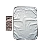 オムツ替えシート（裏面防水加工） 携帯に便利なポーチ付 ラブリードット ベージュ