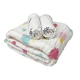 ベビーバスタオル タオル ガーゼケット おくるみ 入浴 ６重ガーゼ 綿　110×110cm タオルケット 新生児・赤ちゃん・ベビー・子供用 柔らかい 保温 吸水出産祝い プレゼント(1枚) (カラフル