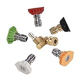 P Prettyia クイック ノズル ピボットカプラー 高圧洗浄機用 0°赤 15°黄 25°緑 40°白 65°黒　