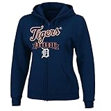 レディースプラスマジェスティックMLB Fleece Zip Up Hoodie (プラス2 x、Detroit Tigers )