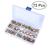 OUNONA 72pcsホースパイプクランプ高強度弾性バックル低圧エアクリップクランプ（7mm 10mm 11mm 14mm 16mm 17mm）