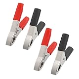 uxcell 鰐口クリップ　4個入り　プラスチック　 メタル　クリップ　 50mm長さ 　15A定格電流