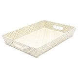 【アジア工房】パンダンで出来た持ち手付きバスケットトレイ［L］ [2色展開] [ナチュラル] ［bt-11740］ [並行輸入品]