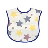 お食事エプロン お食事 楽チン ポケット付き 防水加工 赤ちゃんエプロン スタイ よだれかけ ビブ (スター)