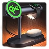 iVANKY Qi2認証 4in1 充電器 ワイヤレス充電ステーション MagSafe マグネット Wireless Charging Station 用ナイトランプ付き ポータブル トラベルスタンド マグセーフ 3in1 急速充電 iPhone 17/16/15/14/12/11 Pro Max 用, Apple iWatch用, Airpods用 (ミッドナイトブルー, PDチャージャーなし)
