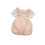 Pojour 夏 1-6歳キッズドレス 子供かわいいストラップドレス プリンセスドレス 通気 綿 2セット ピンク(70cm)