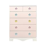 アルファタカバ 子供部屋に置きたいキッズチェスト ポップスター 幅75cm5段タイプ パステルピンク(取っ手いろいろ)
