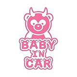 パンダ Baby in car カッティングステッカー ピンク 桃