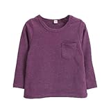 enchante petit(アンシャンテ プティ) キッズ 子供 胸ポケット付もっちりベーシック長袖カットソー≪全12色≫ 100cm #パープル