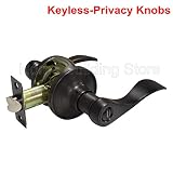 Probrico内部プライバシーキーレスドアノブドアロックハンドルHandleset Lockset withoutキーDoorknobsオイルはブロンズの寝室とバスルーム 3 Pack HMORBB