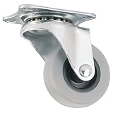 TPR Rubber Caster Wheel with Swiveling Top Plate - 2-Inch - 90 lb. Load Capacity - Non-Marking for U