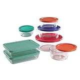 Pyrex ガラス食品ストレージ 丸型と長方形の容器セット