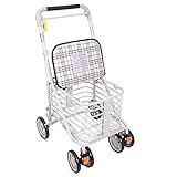 ブレーキと調節可能な高さのアームレスト、車輪を回転させることができる歩行援助を持つ折り畳み式のショッピングトロリー4輪高齢者スクーター360度