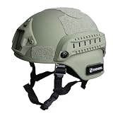 SHENKEL シェンケル MICH 2000 PJタイプ タクティカルヘルメット ヘルメット サイドレール NVGマウント (グレー) サバゲーワッペン付き タクティカルヘルメット