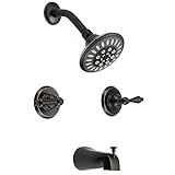 Designers Impressions 651694 Oil Rubbed Bronze Tubコンボ蛇口 – 2ハンドルシャワーミキサー設計とmulti-settingシャワーヘッド – Con
