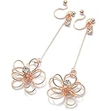 ラインフラワースウィングイヤリング【ピンクゴールド】