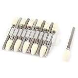 uxcell　羊毛フェルト研磨ビット　12 x 3mmのシャンク　5x10mm　ホワイト　シルバートーン