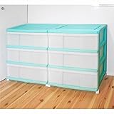 ワイド チェスト 収納ケース 3段 2個組 ミントグリーン 日本製 MJ-W3-2RGR