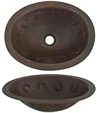 bo15hsインチHammermarc銅オーバルシンクwith Western Horseshoes