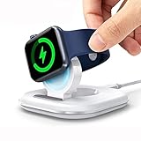 充電スタンド Apple Watch Series 8 7 6 SE 5 4 3 2 1対応 アップルウォッチ用急速充電器 クレードル ドック 卓上 ナイトスタンド 小型 軽量 折り畳み USB-Cケーブル(1m)付属 A17 ホワイト