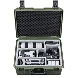 Lykus PVC1 防水ハードケース(グリーン) パッド入りケース 仕切り付き カメラ、レンズ、2つの DJI Mavic/Air/Mini ドローンに適用【ケースのみ】