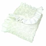 Trend Lab Swirl Velour Ruffle Trimmed Receiving Blanket, White by Trend Lab [並行輸入品]
