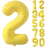 数字バルーン イエロー ナンバー 2 バルー ン 40インチ 大きい 誕生日バルーン ウェディング 記念日 飾り付け 風船 約100cm バースデーバルーン (数字2, イエロー)